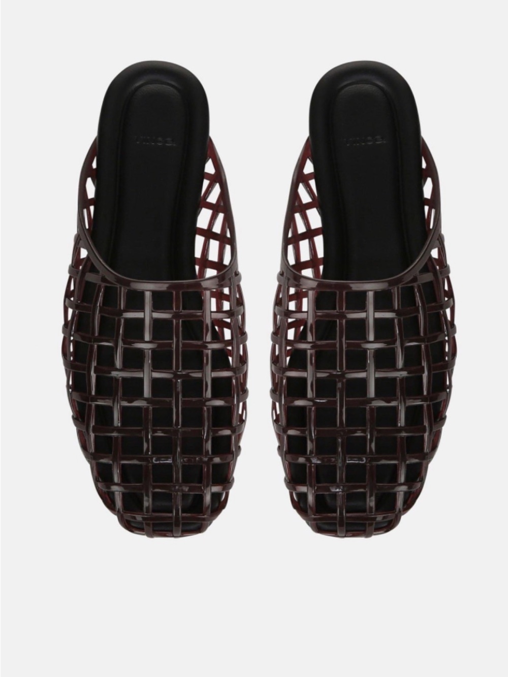 Vince Woven Slide Mules in Dark Brown